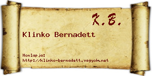 Klinko Bernadett névjegykártya