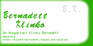 bernadett klinko business card
